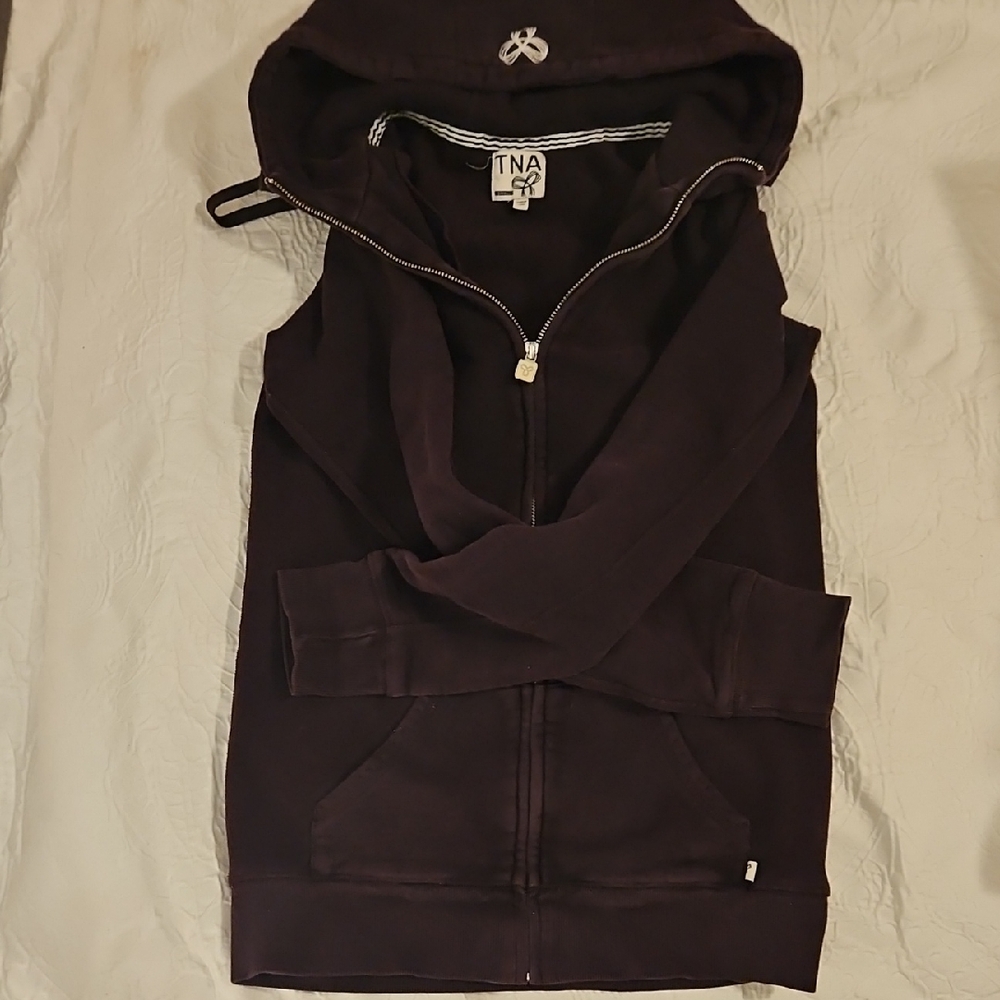 AritziaTNA Women's Deep Purple Full Zip Hoodie Sweatshirt